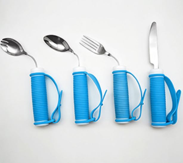 Adaptive Spork with Bendable Neck & Hand Strap | Rotating Handle | Tremors & Limited Grip NZ