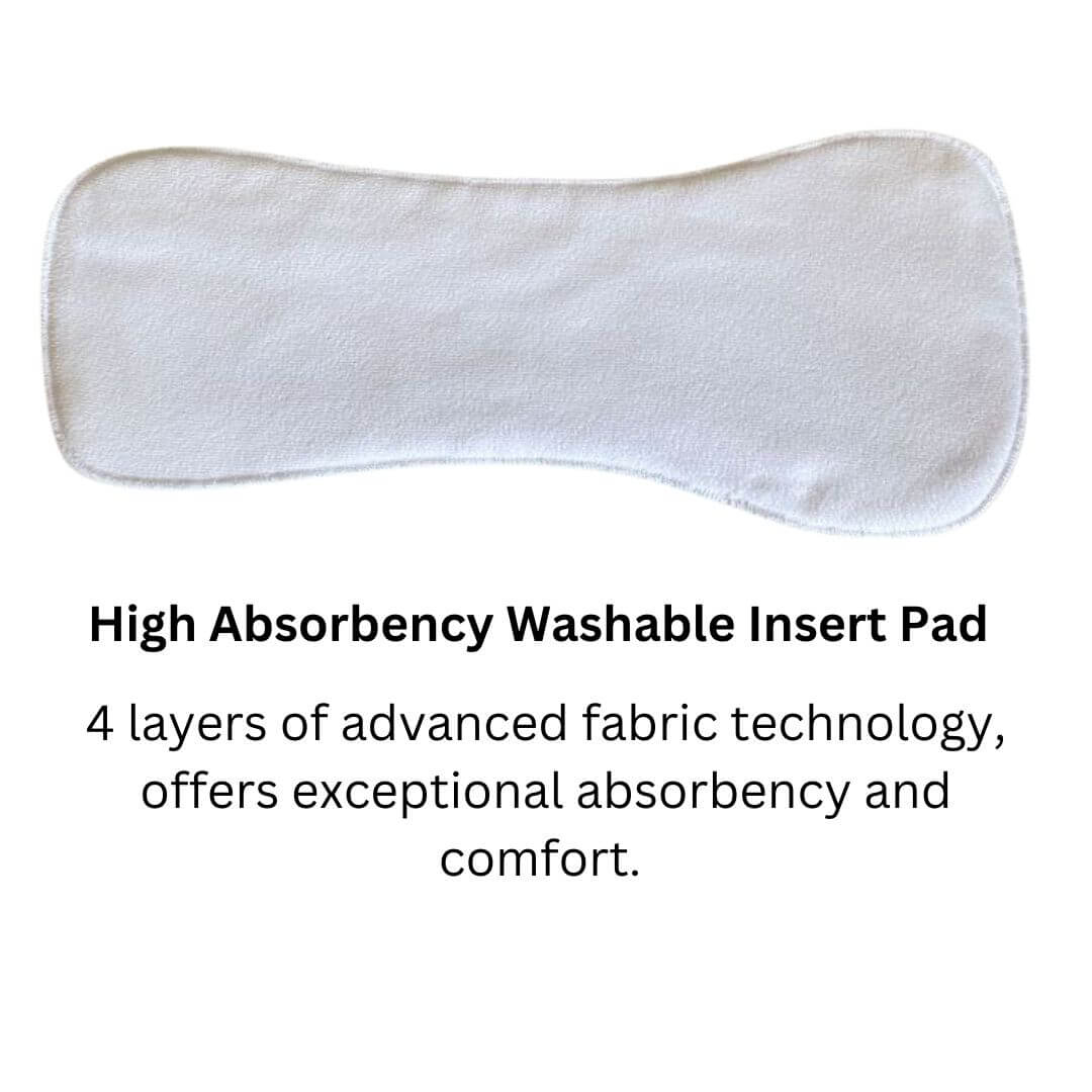 Washable reusable incontinence insert pad compatible with adaptive underwear, eco-friendly alternative to disposable incontinence pads NZ