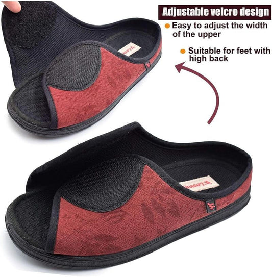 Rosie's Retreat wide-fit women's sandals showing adjustable
strap and open toe, suitable for swollen feet and sensitive skin NZ