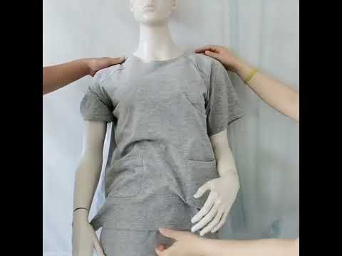 Unisex Easy Access Short Sleeve Adaptive Back-Opening Top