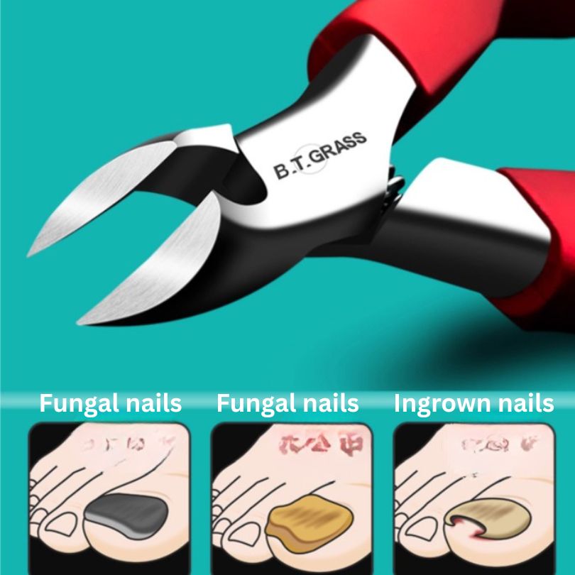 Heavy-Duty Toenail Clipper for Thick & Hard Nails: 9mm Wide Jaw, Curved Blade, Senior & Ingrown Nail Friendly