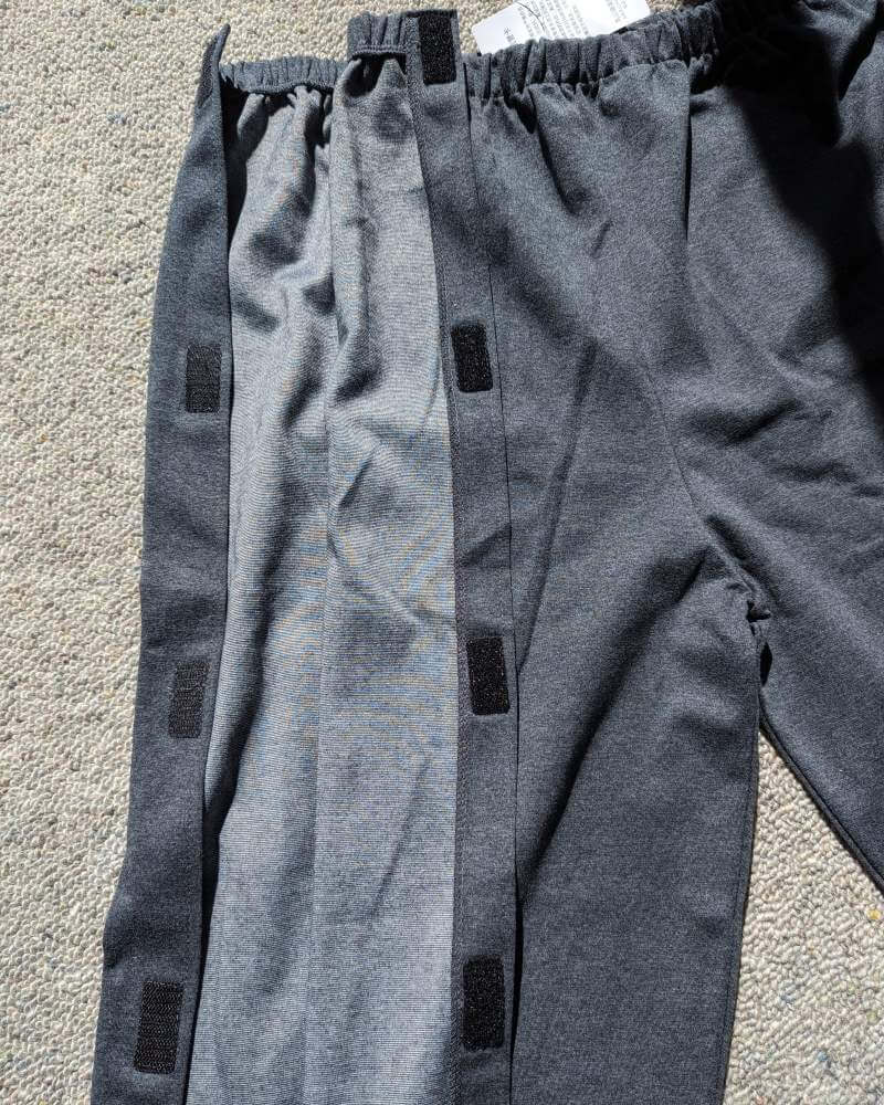 Unisex Full Open Post Surgery Tear Away Pants with Full Side Opeinging VELCRO or Zip(for autumn and winter)