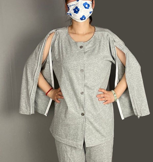 Women's Adaptive Long Sleeve Side-Opening Top | Velcro or Zip Opening | Post-Surgery & Limited Mobility NZ