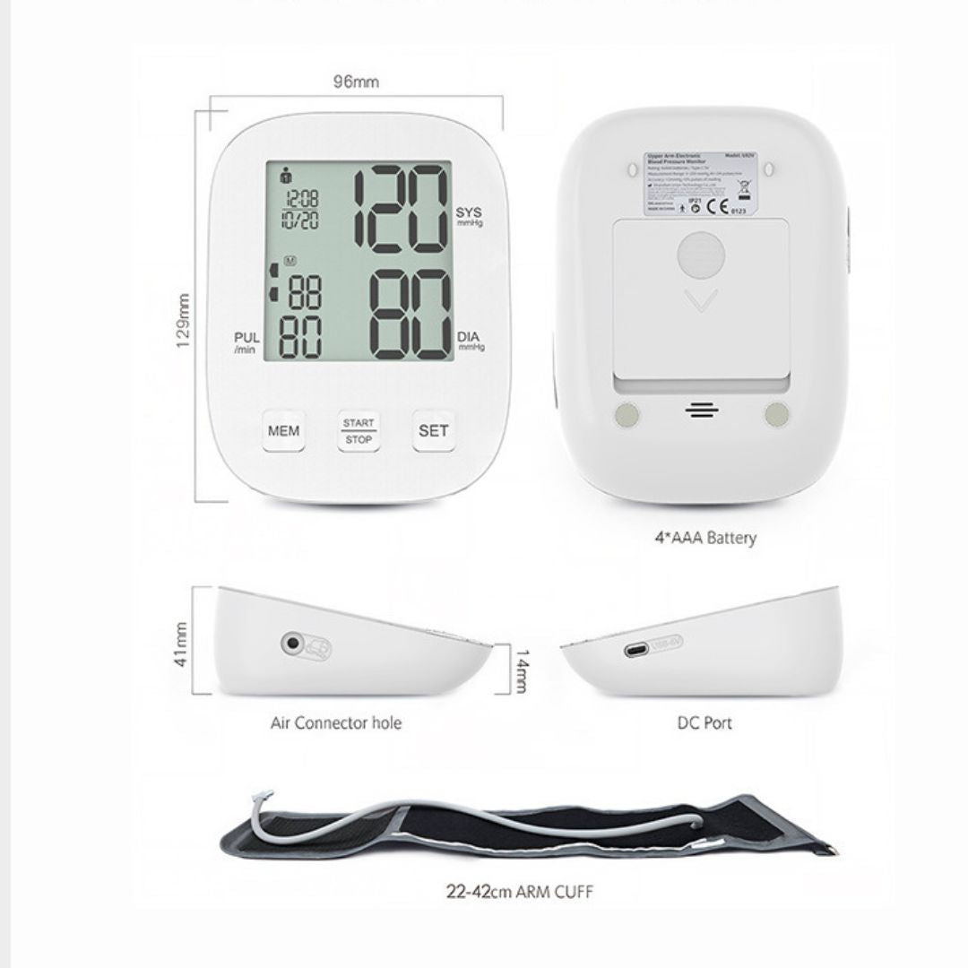 Digital Arm Blood Pressure Monitor: Automatic Pulse & BP Tracker for Home Use