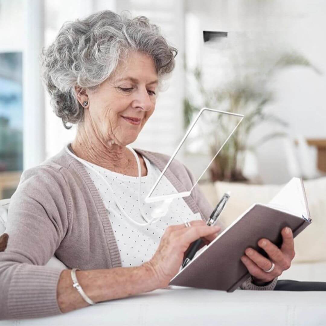 Hands-free magnifying glass with neck strap and gooseneck arm, 10x HD lens for seniors and low vision users NZ