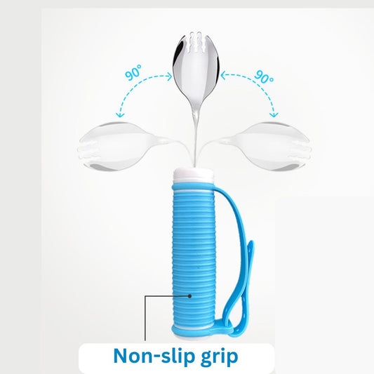 Adaptive Spork with Bendable Neck & Hand Strap | Rotating Handle | Tremors & Limited Grip NZ