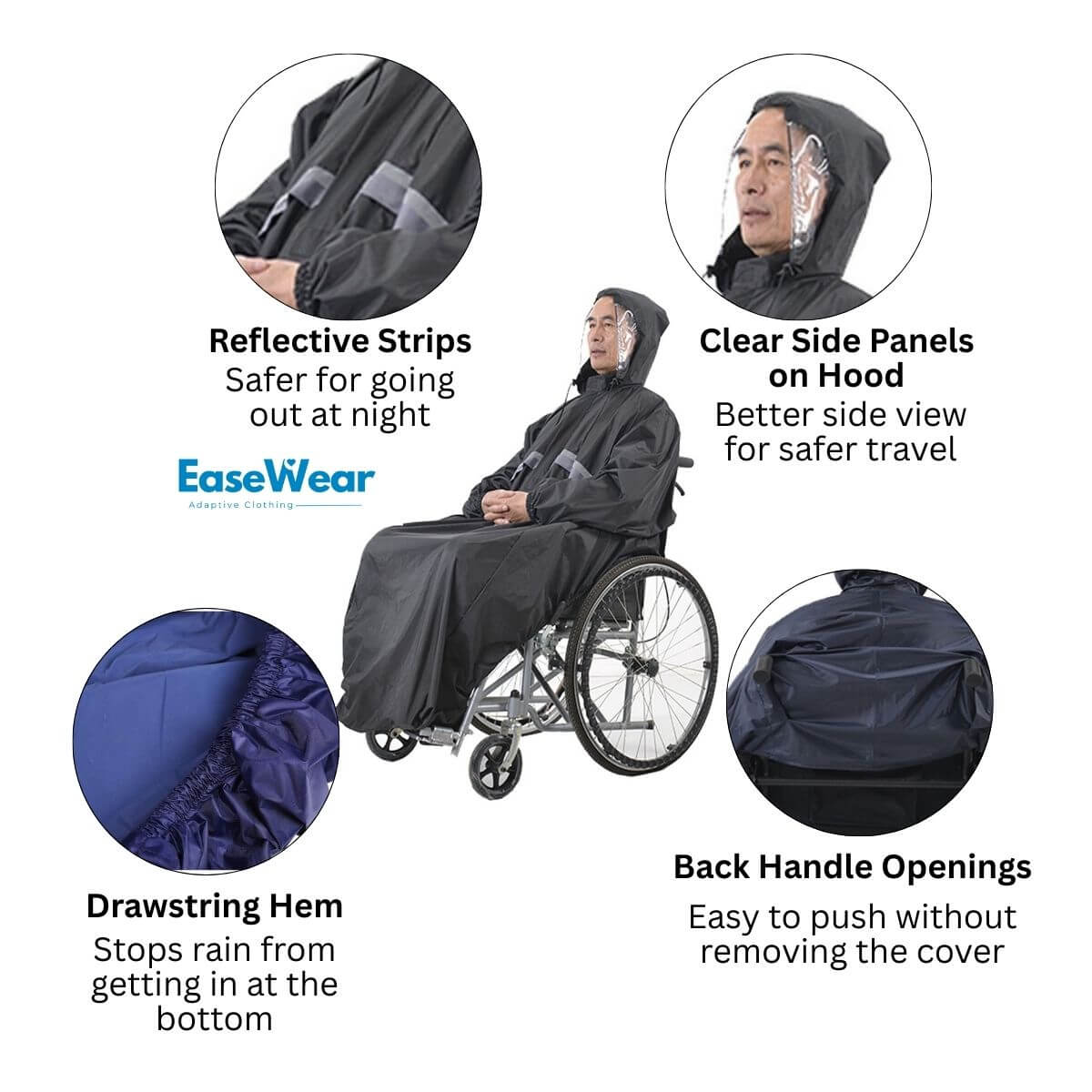 Sleeved Wheelchair Rain Poncho