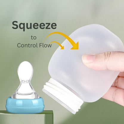 3-in-1 Adaptive Feeding Cup for Purée Food & Liquids: Sippy Cup with Straw, Spoon & Nipple Spouts
