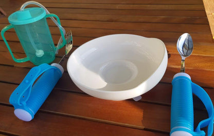 Adaptive Bowl, Scoop Plate with Suction Base, Self-Feeding Bowl for Elderly and Disabled