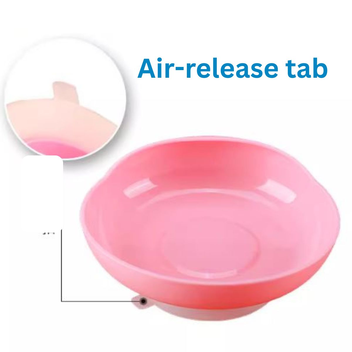 Air-release tab on adaptive suction plate base - lift tab gently to release suction seal for easy removal, suitable for limited hand strength NZ