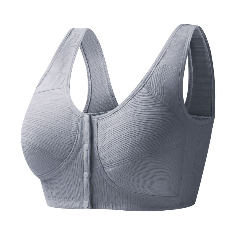 Purple grey snap button front opening adaptive bra NZ