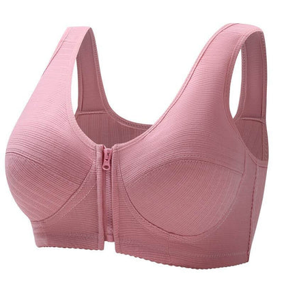 Dusty pink zip front opening adaptive bra NZ
