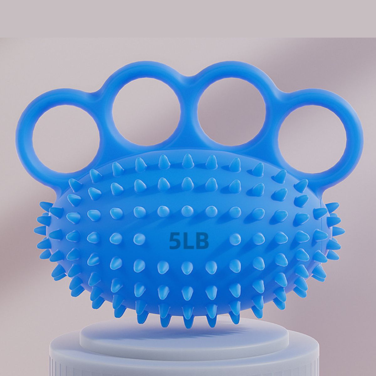 Blue hand grip and finger exerciser ball, 5lb resistance level, four-finger loop design NZ