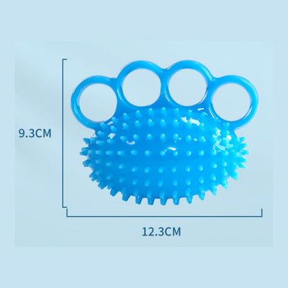 Hand grip and finger exerciser ball dimensions, 12.3cm by 9.3cm, blue textured design NZ