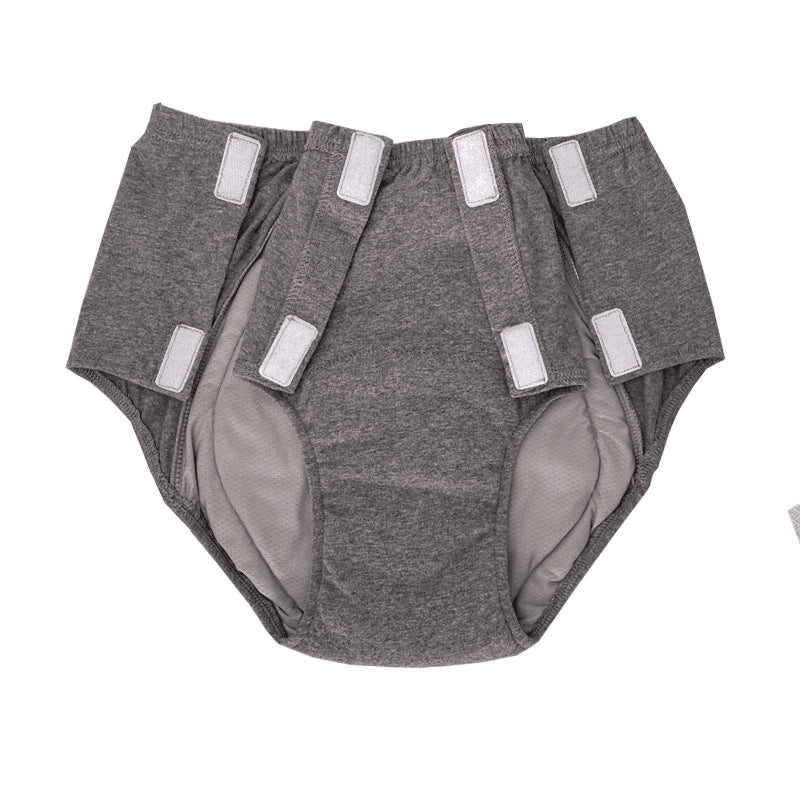Two-side opening washable incontinence underwear shown velcro open, 500ml protection NZ