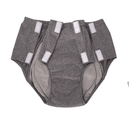 Two-side opening washable incontinence underwear shown velcro open, 500ml protection NZ