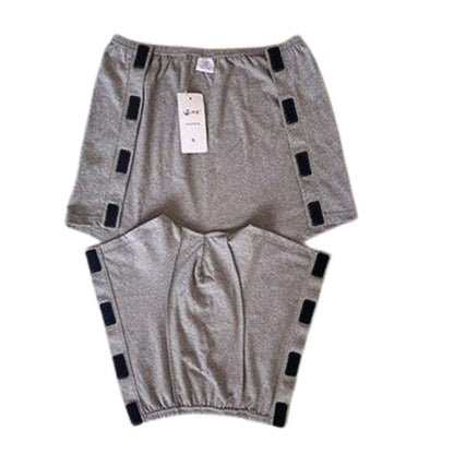Men's adaptive boxer shorts with both Velcro sides open laying flat, one-piece flat design for easy dressing while seated or lying down NZ