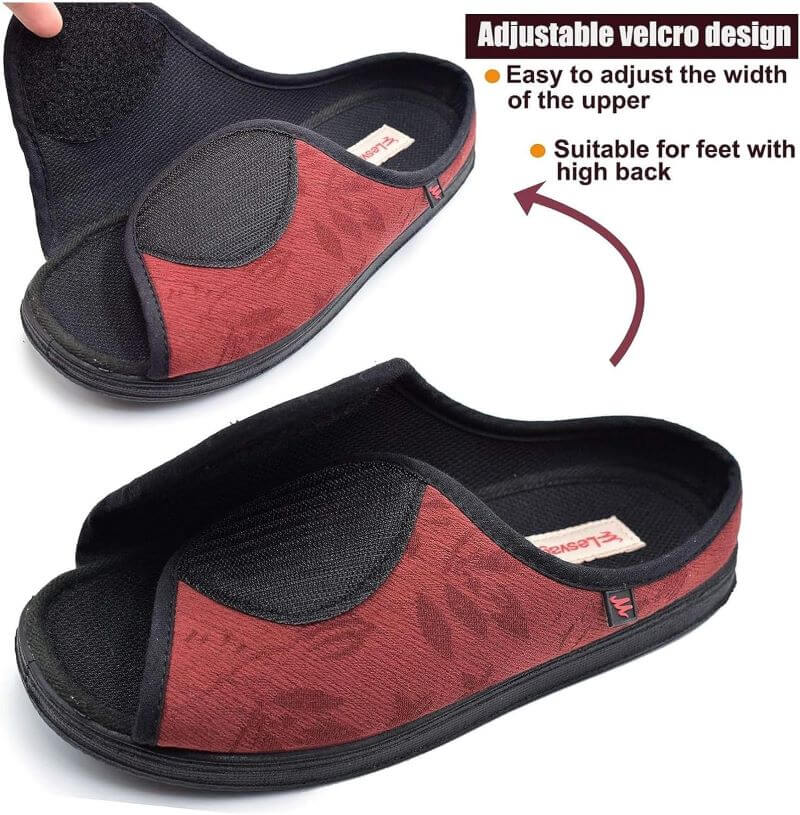 Rosie's Retreat wide-fit women's sandals showing adjustable 
strap and open toe, suitable for swollen feet and sensitive skin NZ