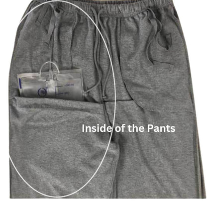 Unisex Dual-Pocket Adaptive Pants for Post-Cystostomy Care