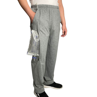 Unisex Dual-Pocket Adaptive Pants for Post-Cystostomy Care