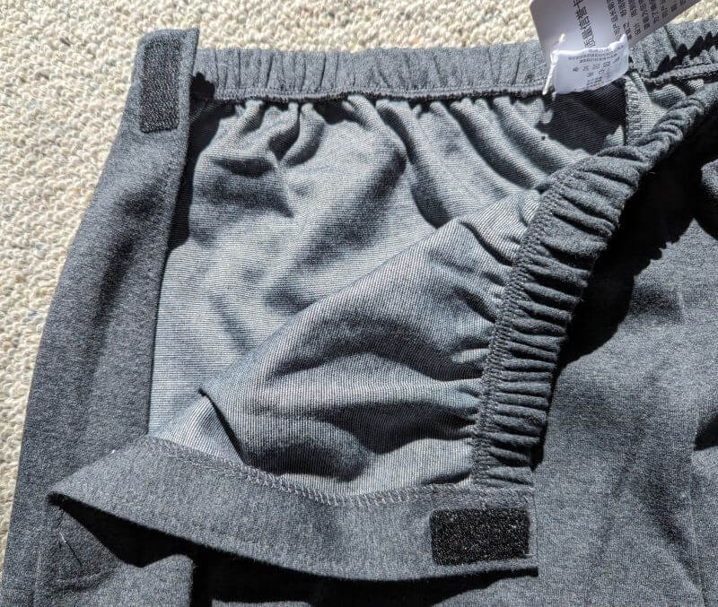Elastic waistband on unisex tear-away adaptive pants