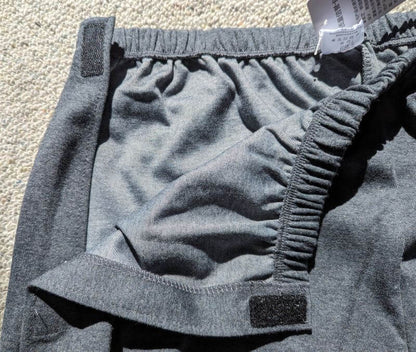 Elastic waistband on unisex tear-away adaptive pants