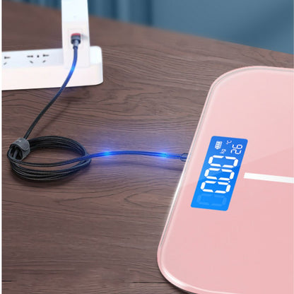 Digital body scale charging via USB with built-in rechargeable battery for long-lasting use