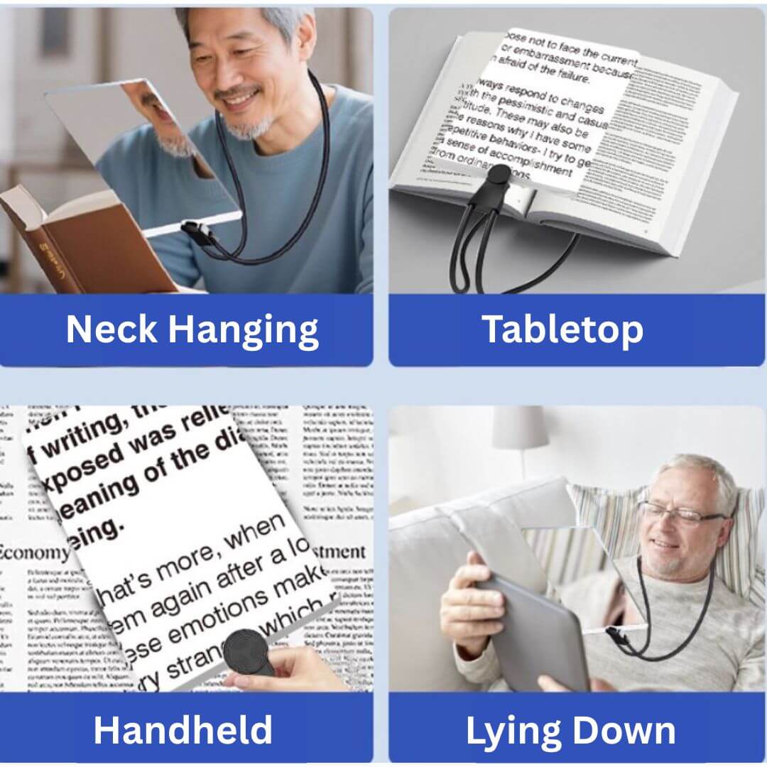 10x Hands-Free HD Magnifying Glass | Neck-Hanging & Desktop Use for Seniors