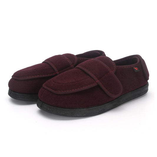 "Owen's Oasis" unisex adjustable wool blend slippers extra width (10.5cm)
